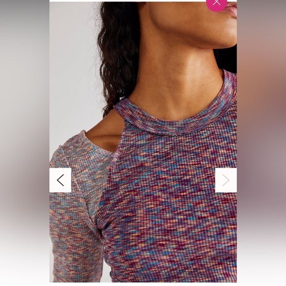 NWOT We The Free Womens Out Of Control Top Multicolor Cold Shoulder Speckled - Picture 3 of 7